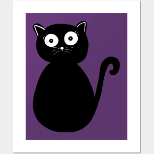 Cute black cat Posters and Art